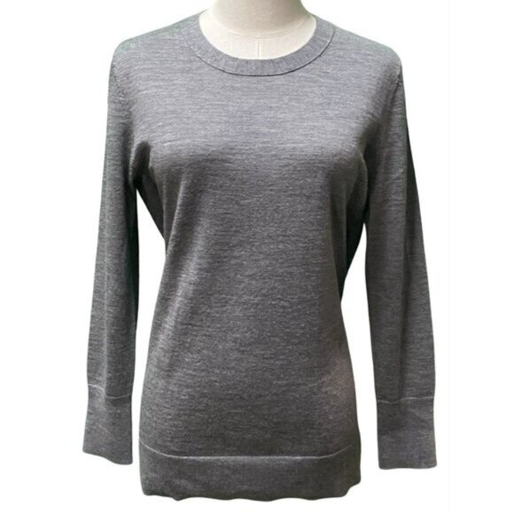 Banana Republic Long Sleeve Extra Fine Merino Wool Gray Sweater Size S/P - Picture 1 of 4